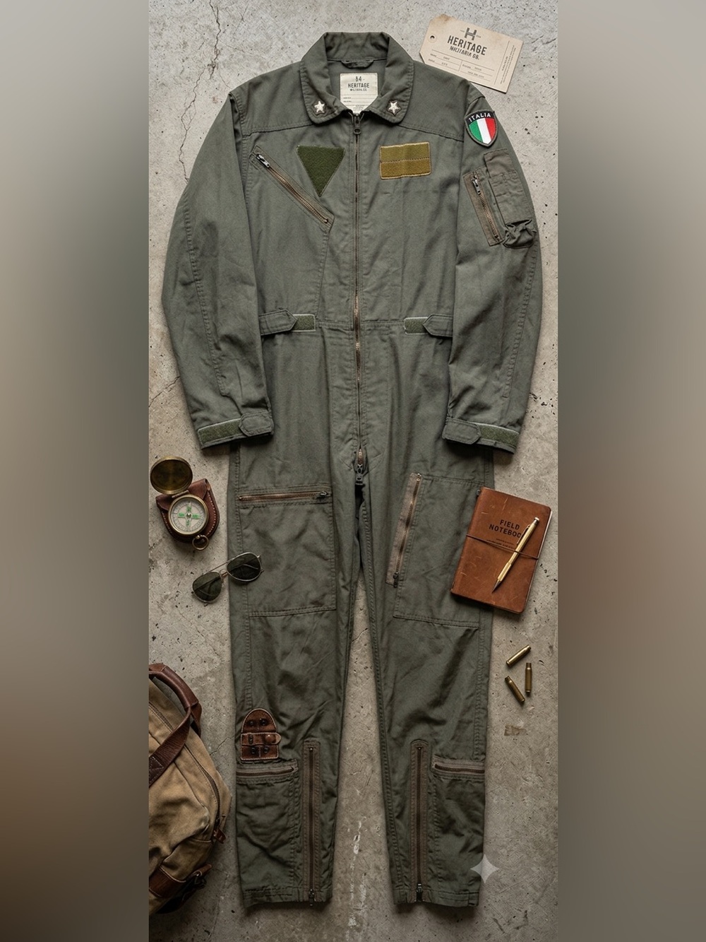 Authentic Italian Air Force Nomex Flight Suit Military Issue Army Green